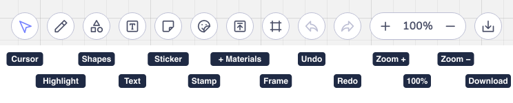 the left toolbar with each drawing tool labeled